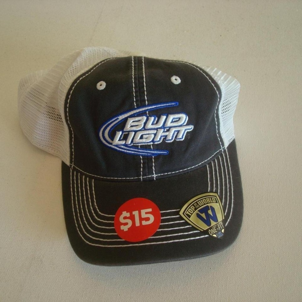 BUD LIGHT L/XL HAT CAP VINTAGE OOS Y2K P4